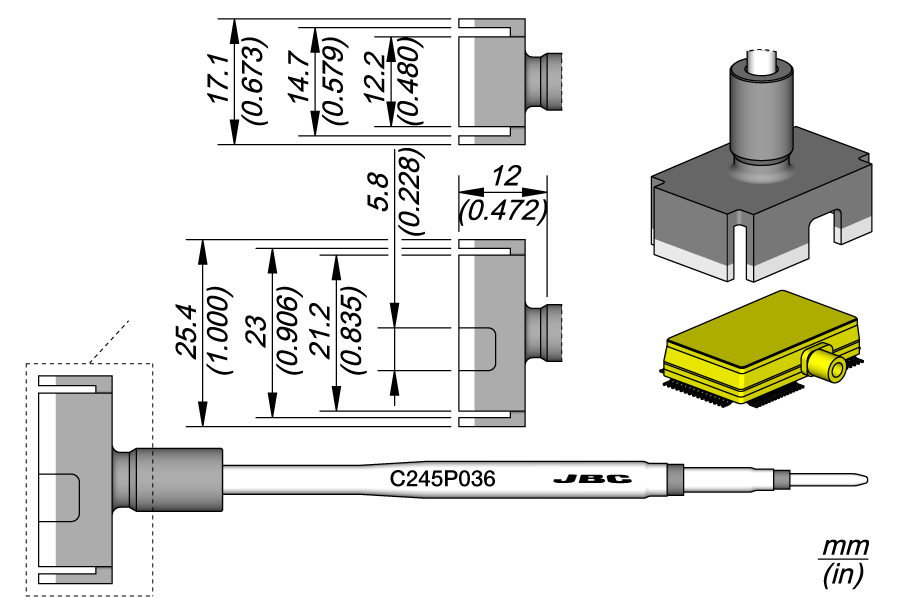 C245P036 - Fiber Coupled Chip Cartridge 23 x 12.2